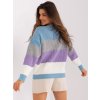 Oversize sveter Helen Hurt Niebiesko fioletowy sweter oversize w paski 399242 2