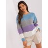 Oversize sveter Helen Hurt Niebiesko fioletowy sweter oversize w paski 399242 3