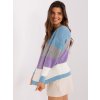 Oversize sveter Helen Hurt Niebiesko fioletowy sweter oversize w paski 399242 5