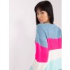 Oversize sveter Helen Hurt Niebiesko fluo rozowy sweter oversize z welna 399196 5