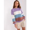 Oversize sveter Helen Hurt Fioletowo niebieski sweter oversize w paski 399290 4