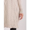 Pletené šaty Alexa Hurtownia Jasnobezowa sukienka oversize z dzianiny w warkocze RUE PARIS 404648 5