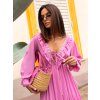 Volánové šaty Winona Hurt Rozowa mini sukienka boho z falbana Winona OCH BELLA 389838 3