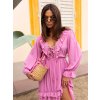 Volánové šaty Winona Hurt Rozowa mini sukienka boho z falbana Winona OCH BELLA 389838 8
