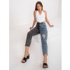 Modro čierne rifle s vysokým pásom Hurt Niebiesko czarne spodnie jeansowe z wysokim stanem RUE PARIS 388464 1
