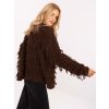 Kardigán so strapcami Anet Brazowy damski kardigan w stylu boho RUE PARIS 413874 4