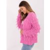Kardigán so strapcami Anet Rozowy damski kardigan z fredzlami RUE PARIS 413905 3