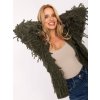 Kardigán so strapcami Anet Khaki damski kardigan z fredzlami RUE PARIS 413897 1