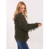 Kardigán so strapcami Anet Khaki damski kardigan z fredzlami RUE PARIS 413897 2