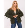 Kardigán so strapcami Anet Khaki damski kardigan z fredzlami RUE PARIS 413897 3