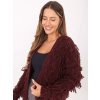 Kardigán so strapcami Anet Bordowy kardigan w stylu boho RUE PARIS 413904 2
