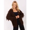 Kardigán so strapcami Anet Brazowy damski kardigan w stylu boho RUE PARIS 413874 1