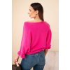 Sveter so širokými rukávmiDamsky sveter typu netopier s okruhlym vystrihom fuksia 38366 2 kópia