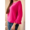 Sveter so širokými rukávmiDamsky sveter typu netopier s okruhlym vystrihom fuksia 38366 4 kópia