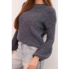 Sveter z baby alpakyDamsky sveter z baby alpaky s bufovanymi rukavmi grafitovy 36573 3 kópia