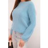 Sveter z baby alpakyDamsky sveter z baby alpaky s bufimi rukavmi modry 36576 4 kópia