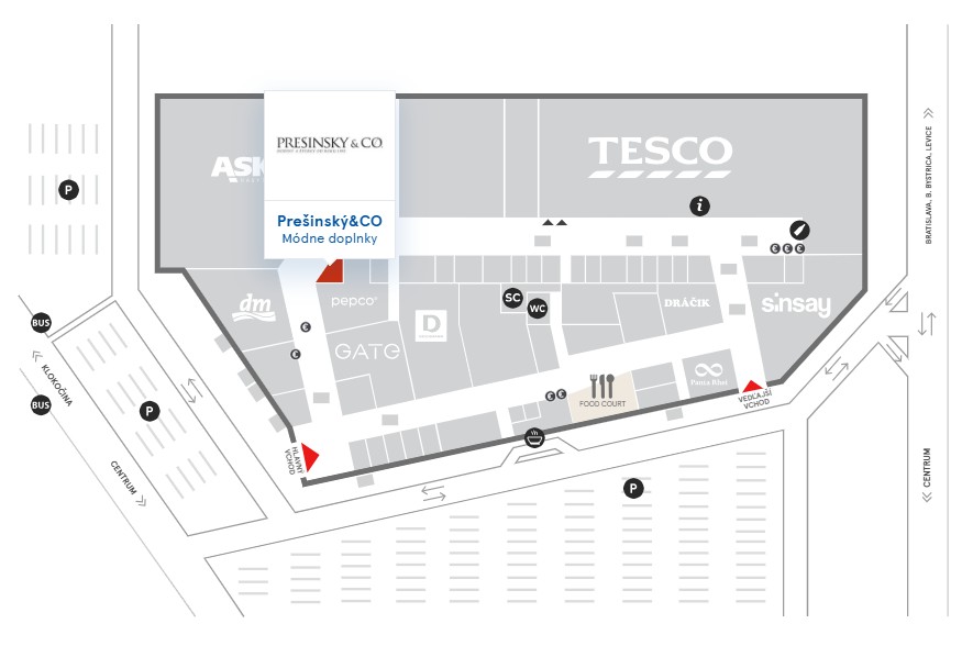 OC Galéria – plánek