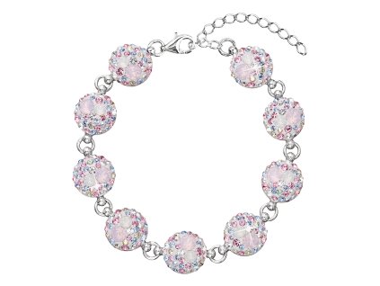 Strieborný náramok so Swarovski krištáľmi ružový 33048.3 magic rose