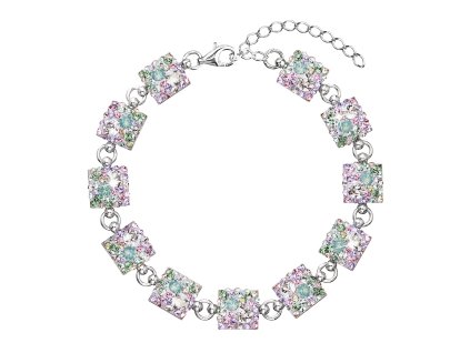 Strieborný náramok so Swarovski krištáľmi mix farieb 33047.3 sakura