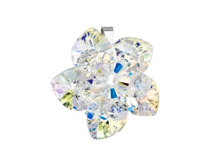 Strieborný prívesok s krištálom Swarovski AB efekt kvetina 34072.2