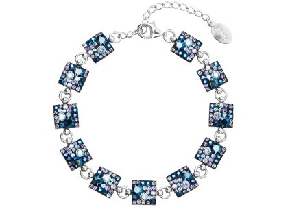 Strieborný náramok so Swarovski krištáľmi modrý 33047.3 blue style