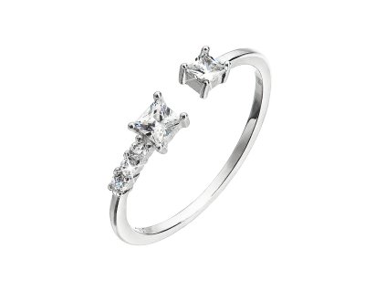 Strieborný prsteň so zirkónmi biele kocky 15003.1