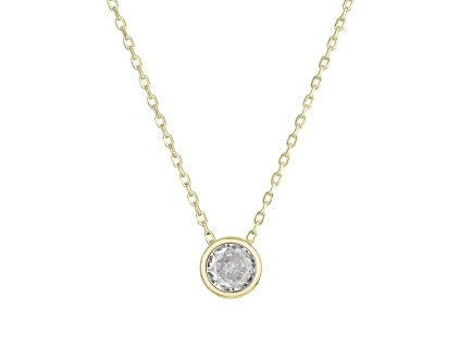 Pozlátený náhrdelník s čírym zirkónom 12052.1