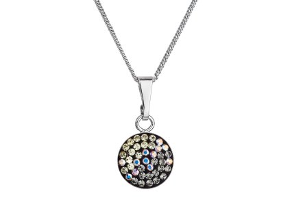 Strieborný náhrdelník so Swarovski kryštálmi okrúhly mesačný svit 32086.3 moonlight