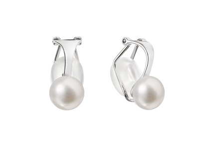 Strieborné náušnice klipsy s riečnou perlou 21081.1