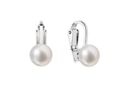 Strieborné náušnice klipsy s riečnou perlou 21082.1
