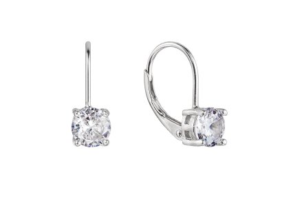 Strieborné náušnice detské okrúhle so zirkónmi 11477.1 crystal