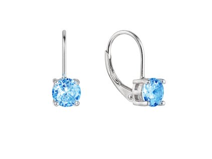 Strieborné náušnice detské okrúhle so zirkónmi 11477.3 aqua