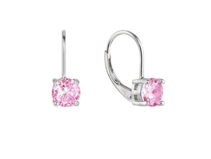 Strieborné náušnice okrúhle so zirkónmi 11477.3 rose