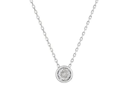 Strieborný náhrdelník so zirkónom v bielej farbe 12052.1 crystal