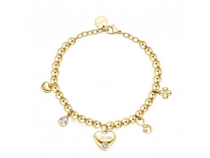 Oceľový náramok s nápisom mom (mama) Brosway CHAKRA BHKB166