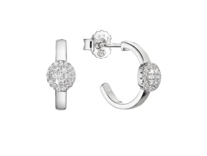 Strieborné náušnice kruhy so zirkónmi 11437.1 crystal