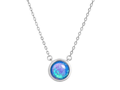 Náhrdelník so syntetickým modrým opálom okrúhly 12065.3 blue