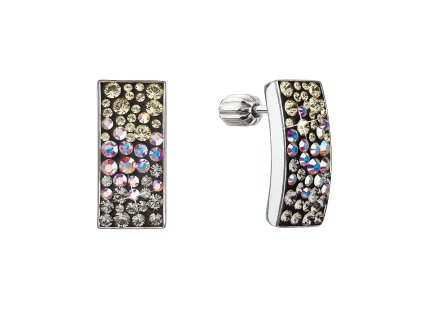 Strieborné visiace náušnice so Swarovski krištáľmi mesačné 31303.3 moonlight