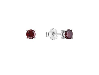 Strieborné náušnice kôstky s pravými minerálnymi kameňmi červené 11483.3 garnet