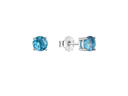 Strieborné náušnice kôstky s pravými minerálnymi kameňmi modré 11484.3 london topaz