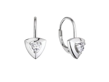 Strieborné náušnice s bielym zirkónom 11512.1 crystal
