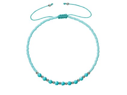 Textilný Miyuki náramok tyrkys 13037.3 turquoise