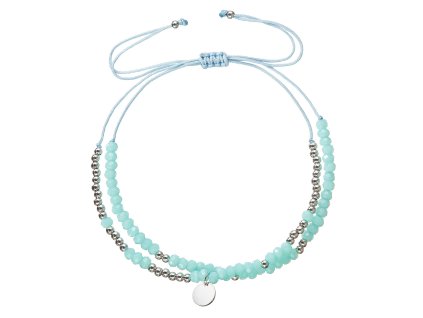 Textilný náramok tyrkysové korálky 13038.3 turquoise