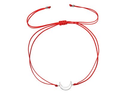 Kabbalah náramok so strieborným mesiacom 13044.3 red