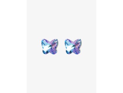 Stříbrné náušnice Butterfly Harmony, motýli z českého křišťálu Preciosa, malé