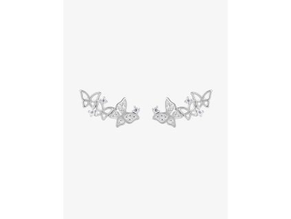 Stříbrné náušnice Butterfly Waltz, motýl s kubickou zirkonií Preciosa