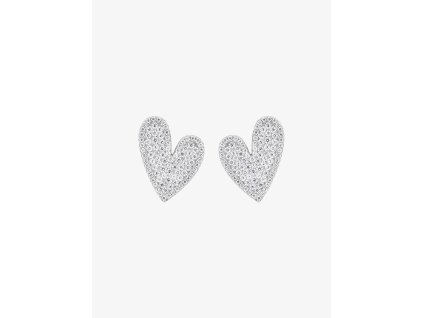 Stříbrné náušnice Pure Love, srdce s kubickou zirkonií Preciosa