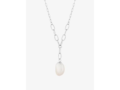 Stříbrný náhrdelník Pearl Heart s říční perlou Preciosa