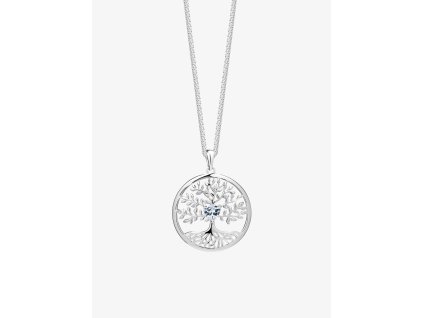 Stříbrný přívěsek Sparkling Tree od Life, strom života s kubickou zirkonií Preciosa, bílý