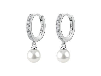 Kruhové náušnice s perlou Brosway Fancy Infinite White FIW144